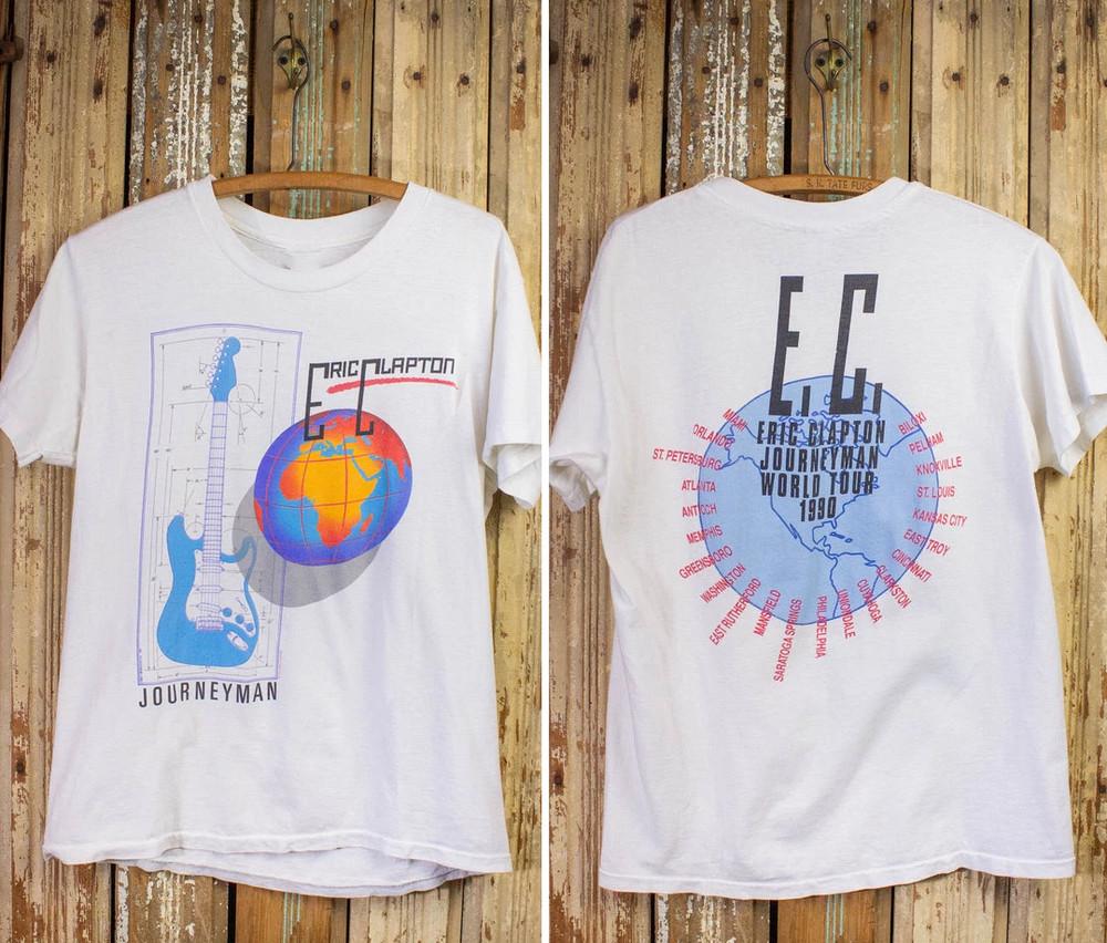 Vintage Eric Clapton Journeyman Tour Concert T-Shirt All Size GE378 Unisex T-Shirt XXXL