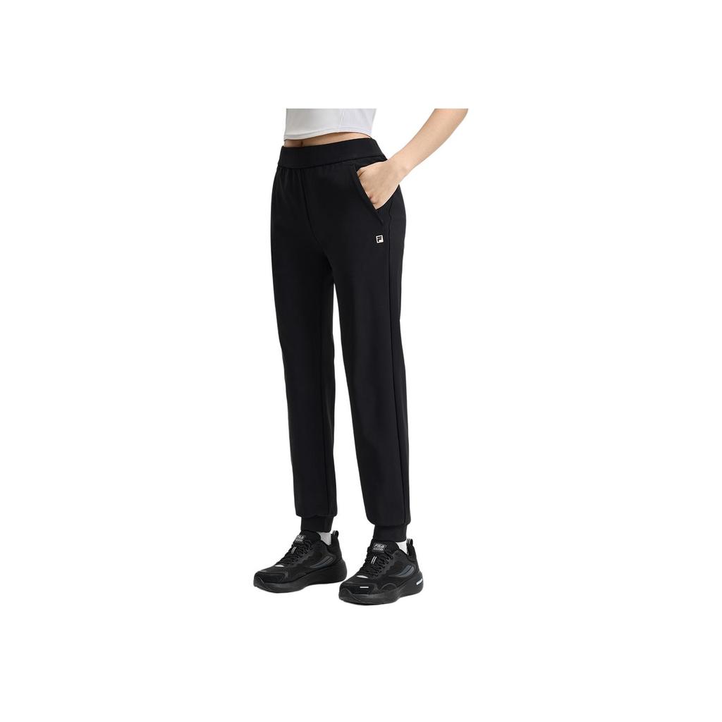 New FILA Fitness Knitted Sweatpants Women's Pitch Black A11W521604F-BK