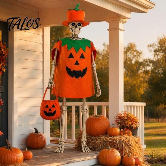 Skull Costume Set, Easy-to-Wear Outdoor Skeleton Outfit, Reinforced Stitching Durable Cosplay Costume, for Home Courtyard Balcony