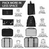 8 Pcs/Set Travel Organizer Storage Bags Suitcase Packing Cubes Set Cases Portable Luggage Clothes Shoe Tidy Pouch Folding.-zmt