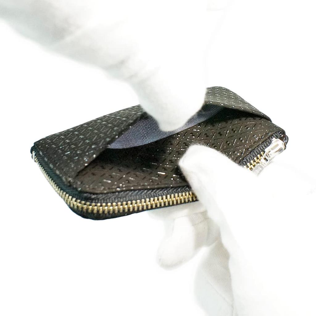 Indenya Inden Coin Purse F Coin Purse 05 Deerskin Black X Black Lacquer Gourd Pattern 1005-01-007