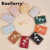 Ladies Wallet With Stitching Embroidery Pu Fabric Multiple Card Slots And Antitheft Design