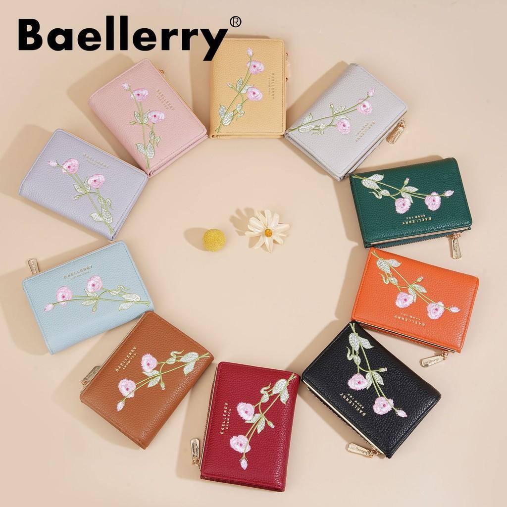Ladies Wallet With Stitching Embroidery Pu Fabric Multiple Card Slots And Antitheft Design