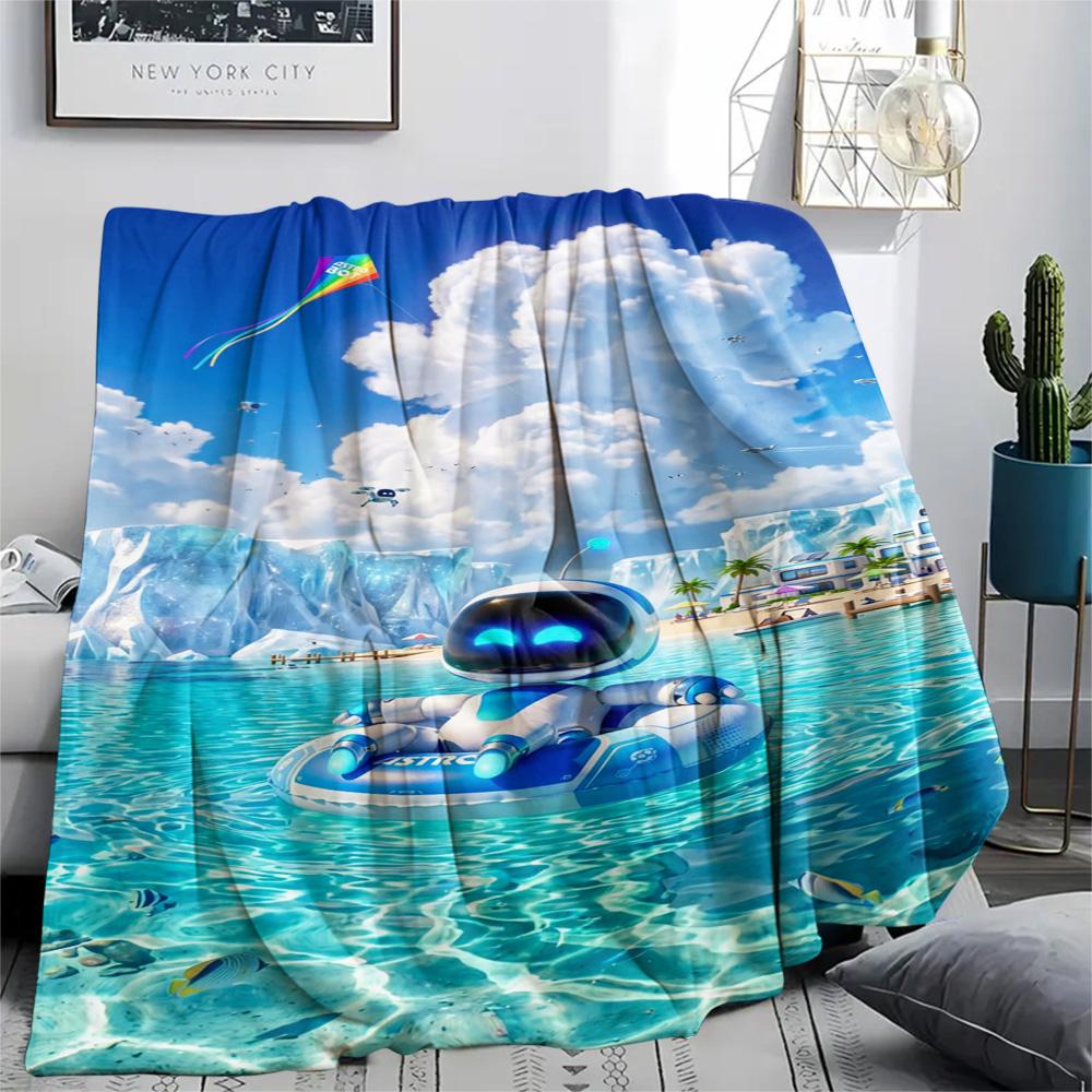 1PC ASTRO BOT Patterned Flannel Blanket Suitable For All Seasons for Home Decor Warmth and Comfort Gifts Holiday Present