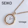 Used SEIKO Seiko Gold Long Necklace Analog Watch 5420-5340 Retro Vintage Battery Dead Gold