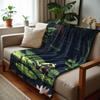 Pixel Lotus Pond Frog Soft Flannel Blanket Breathable Warm Throw for Office Car Sofa Kids Room Birthday Xmas Gift