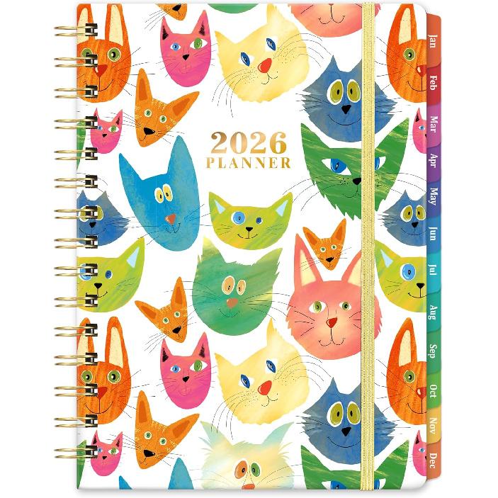 2026 Planner - 2026 Planner Weekly and Monthly, Jan.2026 - Dec.2026, 12 Month Planner Weekly & Monthly with Colourful Tabs, 6.4  x 8.5 , Hardcover +