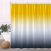 Geometrische Duschvorhänge Farbverlauf Gelb Grau Modern Schlicht Badewannen-Bildschirm Badezimmerzubehör-Set Heimdekoration Stoff Waschbar