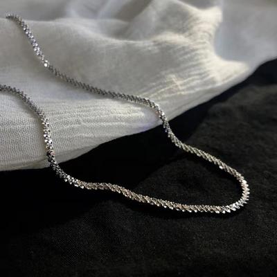 Beliebte Silber Farbe Funkelnde Schlüsselbein Kette Einfache Korea Stil Shinny Halskette