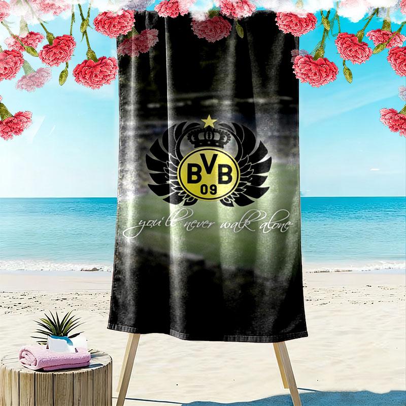 Borussia Print Beach Towel, Large Soft Quick Dry Towel for Beach Camping Swimming