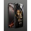 Dark Lion Head Pattern Tempered Glass Phone Case For iPhone 17 Pro Max 16 15 14 13 12 11 Pro 17Air 16E 7 8 Plus XR XS X Cover