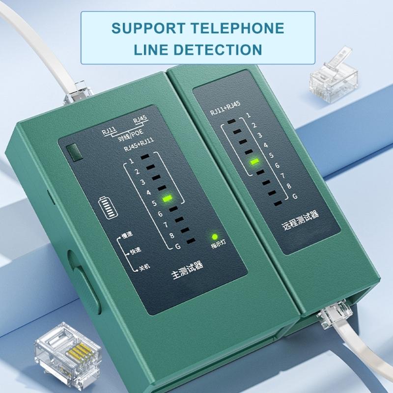 Ethernet Cable Mapper and Telephone Continuitys Cable Tester for RJ45 RJ11 RJ12 CAT5 CAT6 POE Networking Testing Tool