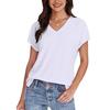 New women's V-neck lid sleeve casual top oversized cute summer fashion basic T-shirt