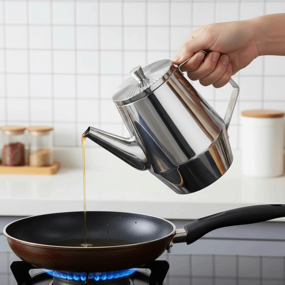 Large Capacity Stainless Steel Oil Bottle Leak-Proof Seasoning Jars Vinegar Dispenser  Restaurants