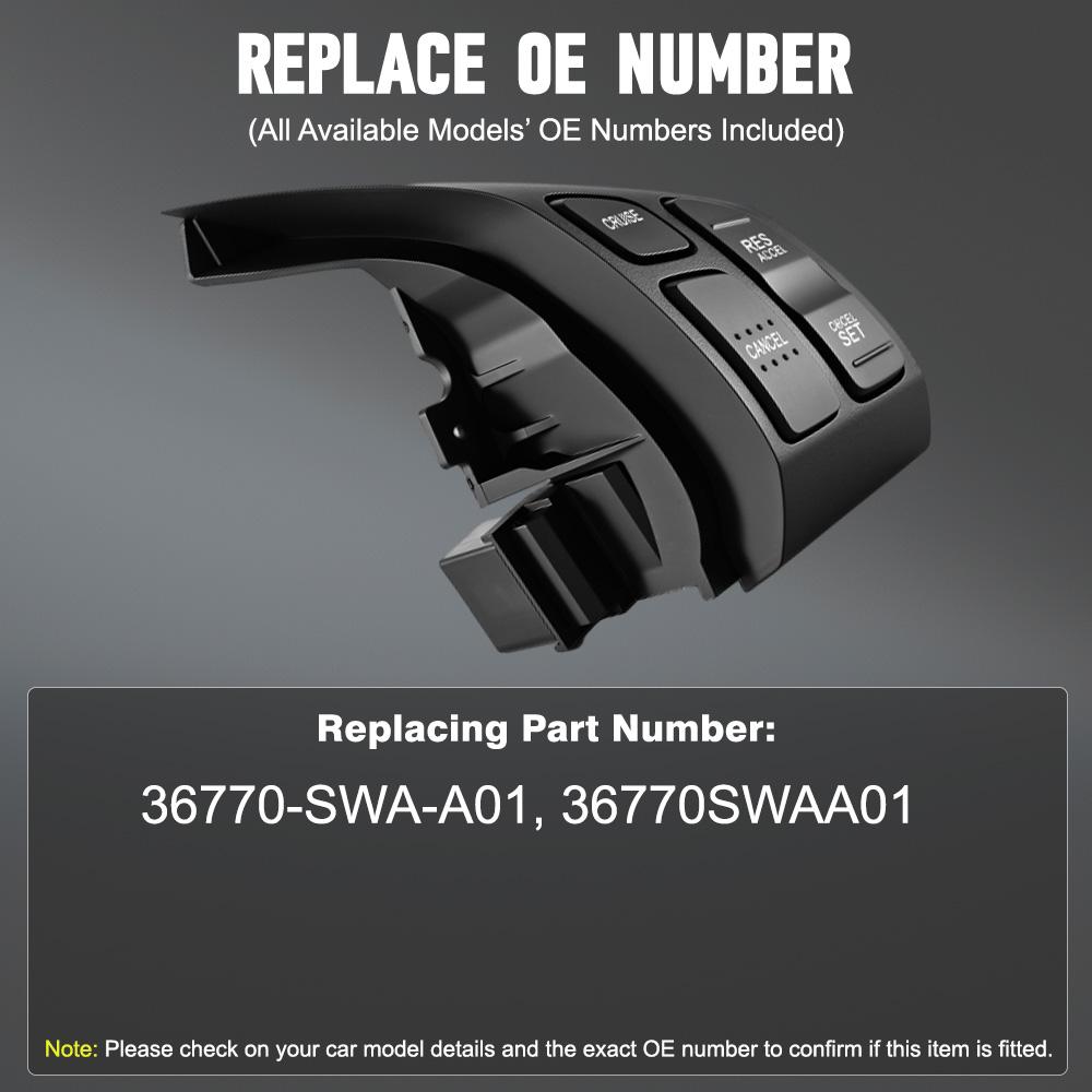 For Honda CR-V 2007 2008 2009 2010 2011 Car Cruise Control Steering Wheel Audio Button Switch 36770-SWA-A01 35880-SWA-A01