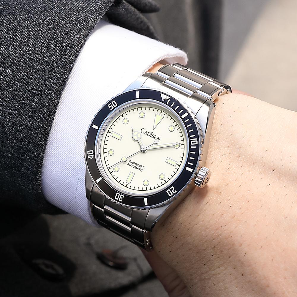 Cadisen 8206 Neue Top-Marke, Luxus-Herrenuhr mit Box, 200 m wasserdicht, automatische Herren-Mechanische Uhren