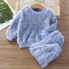 Pijamas de franela para dormir de otoño e invierno para niñas y niños, camisetas de manga larga y pantalones, trajes de moda para el hogar, disfraz para dormir para bebés y niños