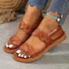 Fashion Summer Beach Flat Heels Sandals Women Plus Size 43 Woven Band Non Slip Rome Shoes Woman Back Strap Pu Leather Sandalias De Mujer