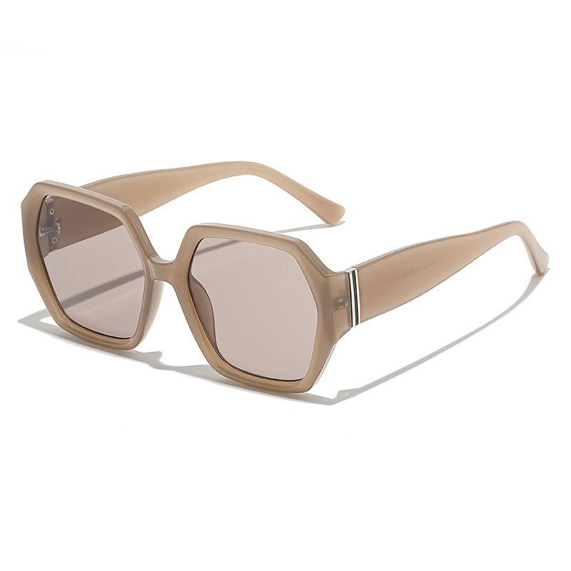 Classic slim large frame polygonal sunglasses women street shot concave shape sunscreen sunglasses