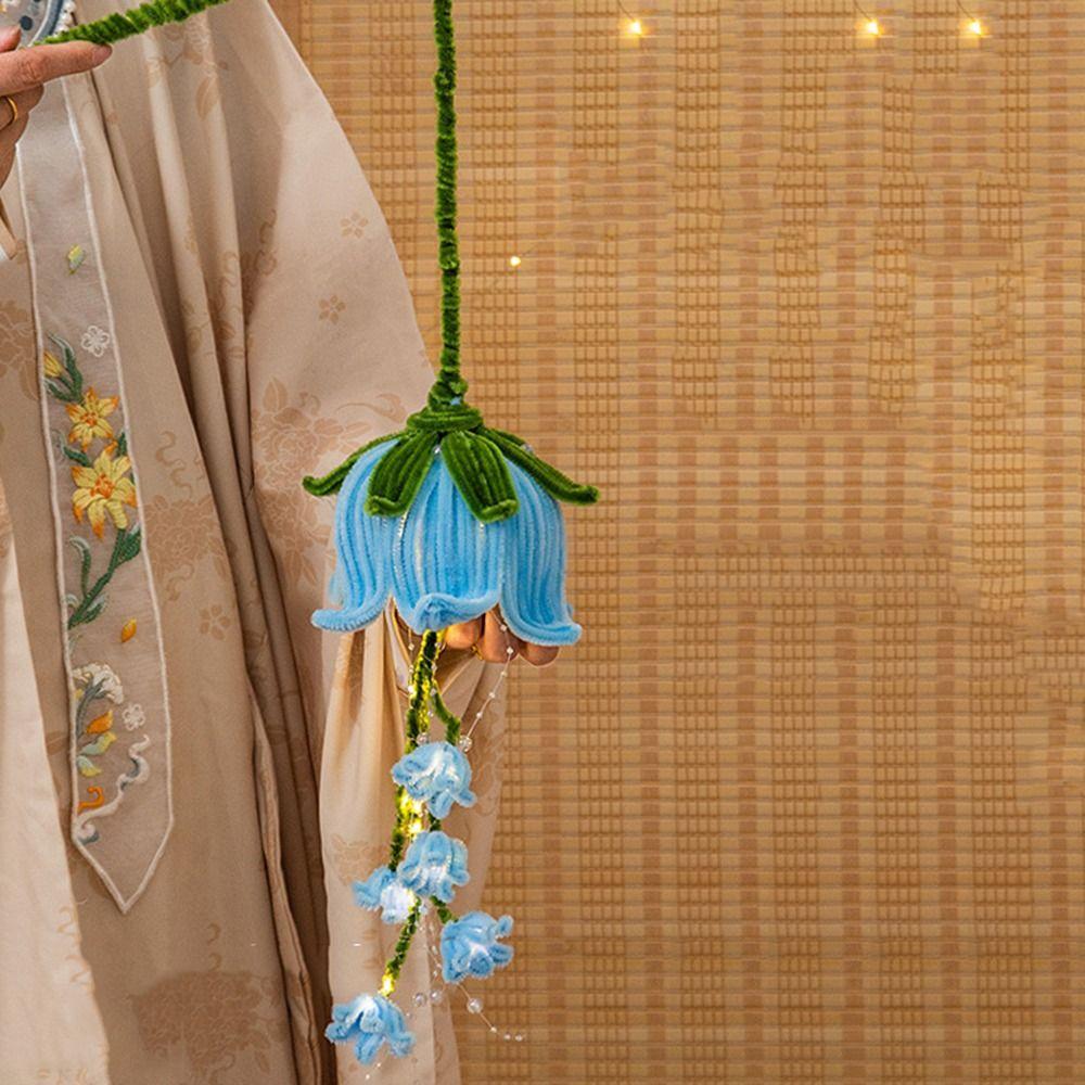 DIY Material Bag Bell Flower Lantern Chinese Style DIY Mid-Autumn Glowing Lantern  Toy