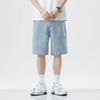 Vintage Men's Jeans Summer Loose Male Wide Leg Knee Length Shorts New Washed Fashion Short Denim Pants