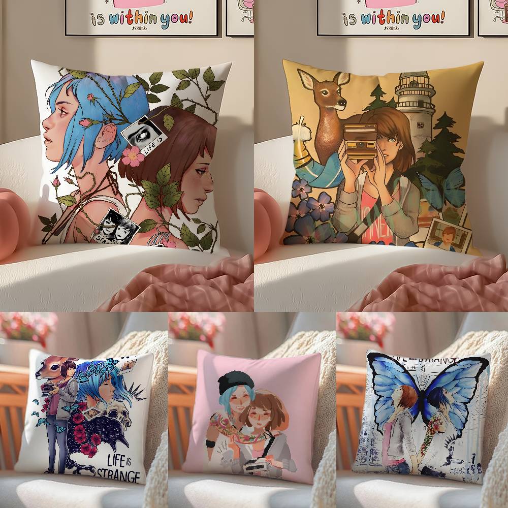 Game Life Is Strange-S Pillow Case Anti-dustmite Pillowcase Invisible Zipper Silky Short Plush Sofa Cushion Cover