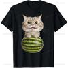 Wassermelonen Katze Alberne Katze Meme T-Shirt Ein lustiges Wassermelonen-Print-Shirt ist ein stilvolles Unisex-Oberteil für Männer und Frauen.