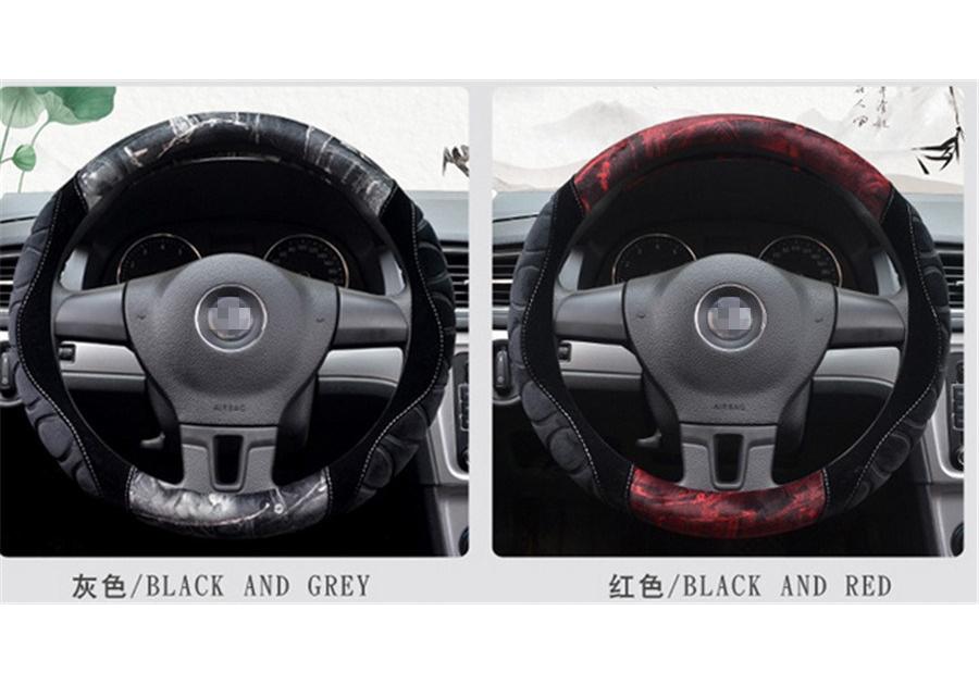 New short plush steering wheel cover flocking car handle warm non-slip for car