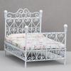 1:12 Dollhouse Mini Double Bed Home Bedroom Furniture Toy Gift Living Room Furniture Model Beautiful Handmade Iron Toy