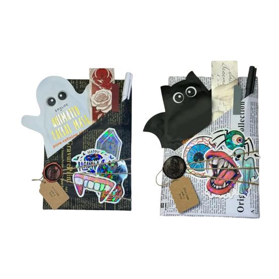 Halloween Blind Date Book Package Mysteriously Wrapped Gothic Horror Spooky Themed Packaging Paper And Sticker Kit for Book Lovers