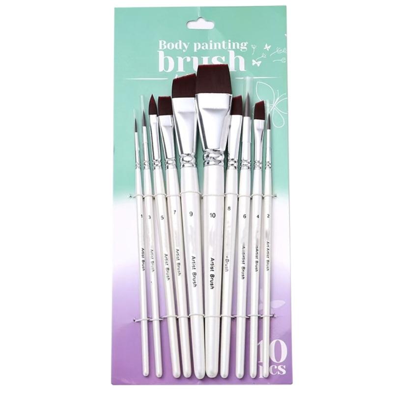 

10Pcs Watercolor Paint Brush Face Painting Brush for Acrylics Oil Watercolor Gouache Painting Face Body Art Painting
