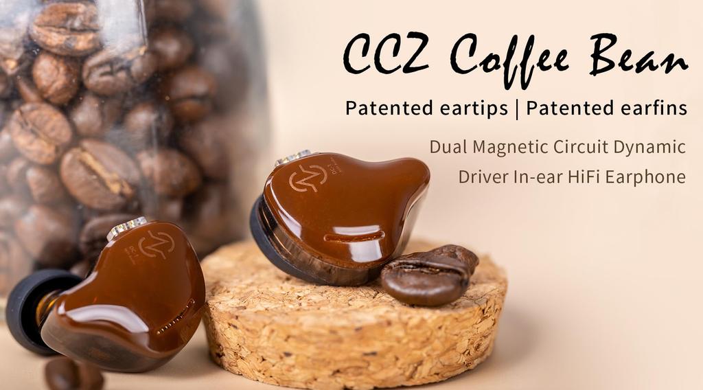 Yinyoo CCZ Coffee Bean Chinese Wired 10mm Dual Magnetic 1DD Earbuds with Detachable Deep for DC-1 Earphones, 2-Pin Connectors, Re-cableable, Bass,