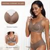 Popular Seamless Wavy Edge Large Size Underwear Women's Big Breasts Show Small Comfort Without Steel Ring Bra European Size