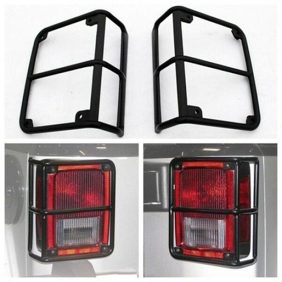 Steel Rear Tail Light Lamps Guards Trim Replacement For 2007-17 Jeep Wrangler JK