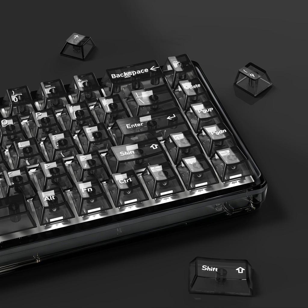 Russian Language Transparent PC Magnetic Axis Personalized Keycaps for Mechanical Keyboards