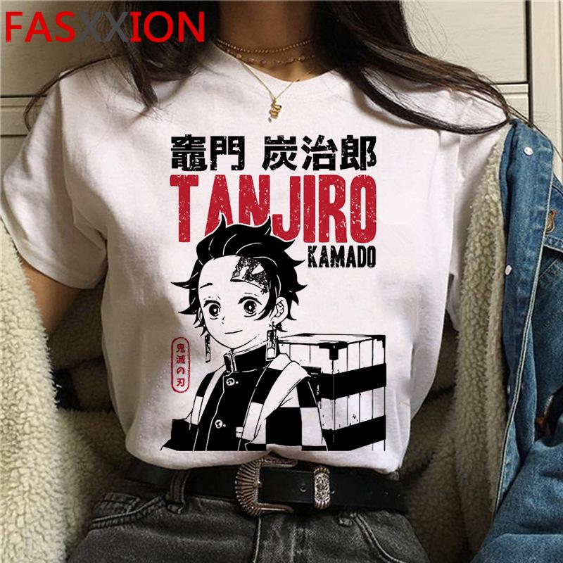 Casual Anime Demon Slayer Graphics Women Tee 90S Summer Short Sleeve O-Neck Female Tops Unisex Streetwear Y2K Clothing