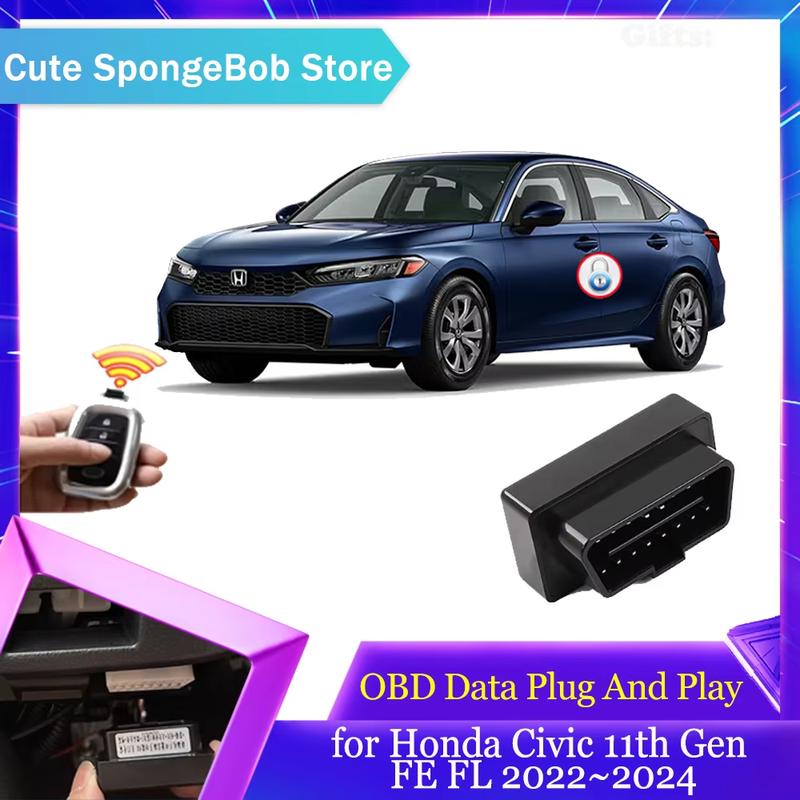 Car OBD Data Module for Honda Civic 11th Gen FE FL ~2025 2024 Auto Flashing Lock Door Unlock Plug And Play Accessories