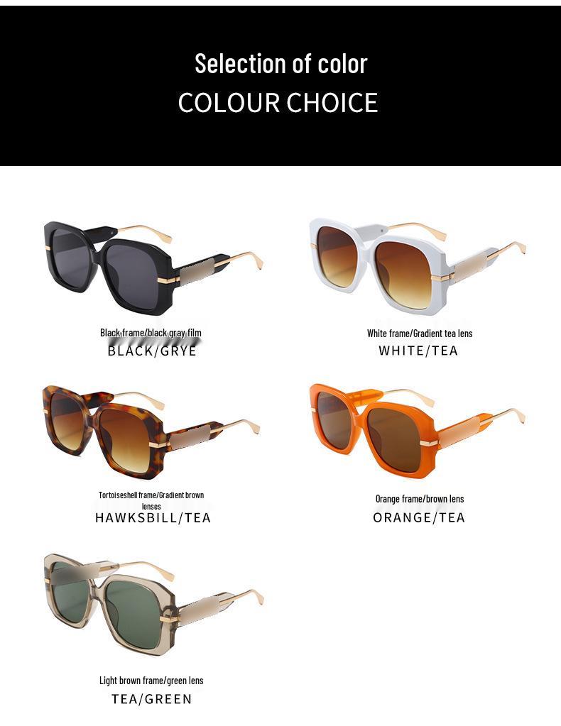 Vintage-Inspired European and American Large Frame Letter Sunglasses for Women