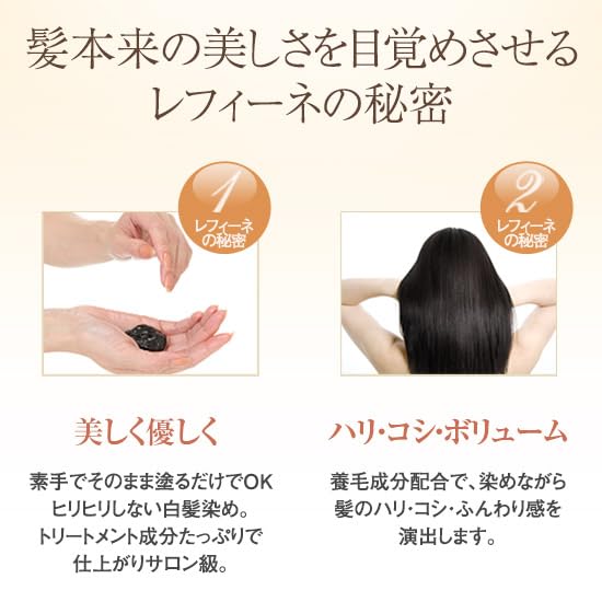 Refine Gray Hair Dye Head Spa Color Treatment R 80g of Hair Color (Set 3) (Light Brown)