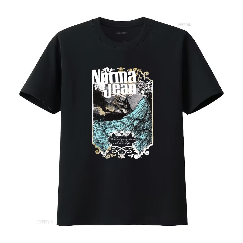 Remake Norma Jean band tee we re not going down with this ship TE6138 vintage Washed Unisex Breathable Stretched