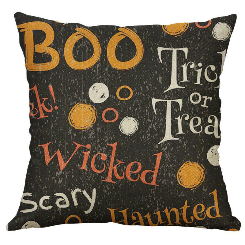 Vibrant Halloween Animal Print Cushion Cover Cotton Linen Pillow Case For Festive Home Decor