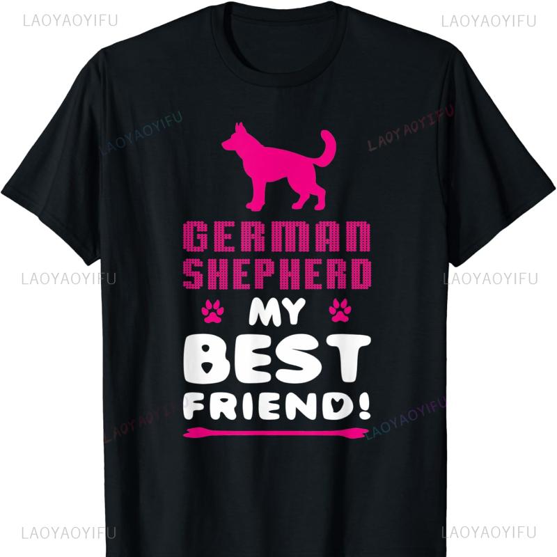 German Shepherd My Best Friend Animal Gift Dog T-shirt Clothing Y2k Top Fashion Soft Comfortable Graphic T Shirts Unisex