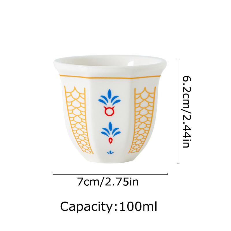 1PC Easy to Clean Various Places Ceramic Texture Coffee Cup Enjoy Life Comfortable Touch Homes Retro Pattern Design Ceremony