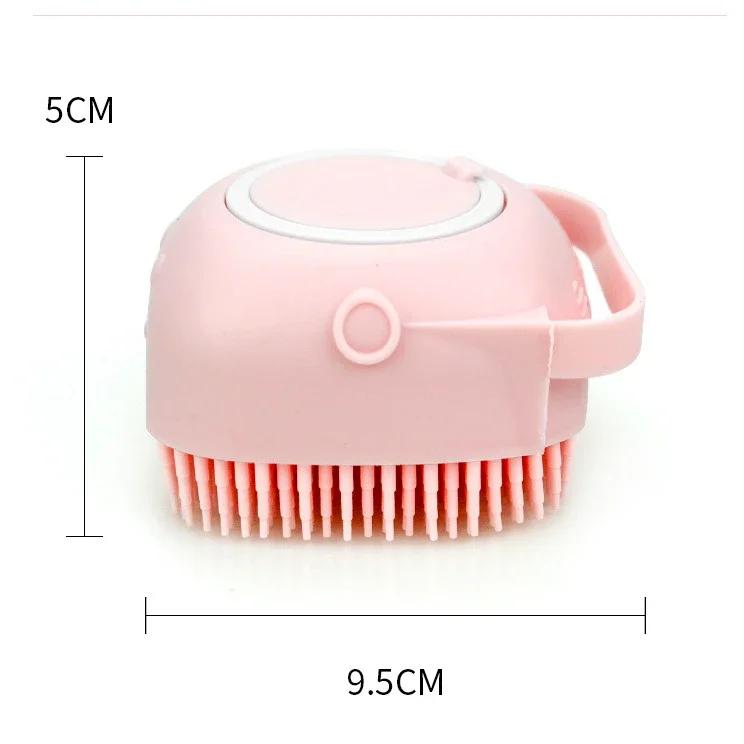Soft Safety Silicone Comb Pet Accessories for Cats Shower Grooming Tool Bathroom Dog Bath Brush Massage Gloves with Shampoo Box