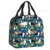 Coffee Welsh Corgi Dog Resuable Lunch Boxes Women Waterproof Cooler Thermal Food Insulated Lunch Bag Kids School Children