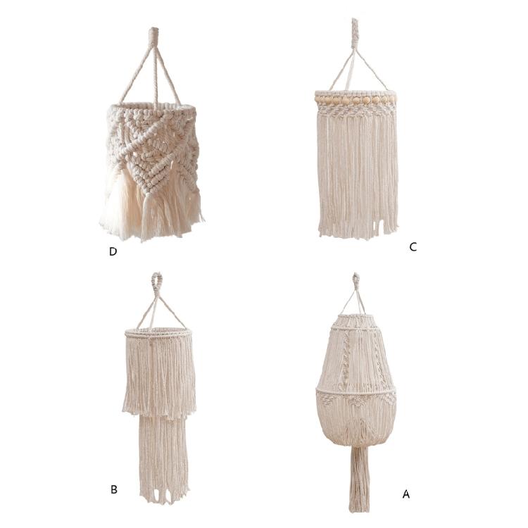 Stylish Handmade Cotton Rope Lampshade Pendants Natural Beauties Light Shade Decors Perfect for Home Decors Enthusiasts