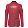Multi Colors Men's Pearl Plate Suit Sequin Blazer Blue Silver Red Sparkly Glitter Jacket Wedding Party Stage Clothes for Men