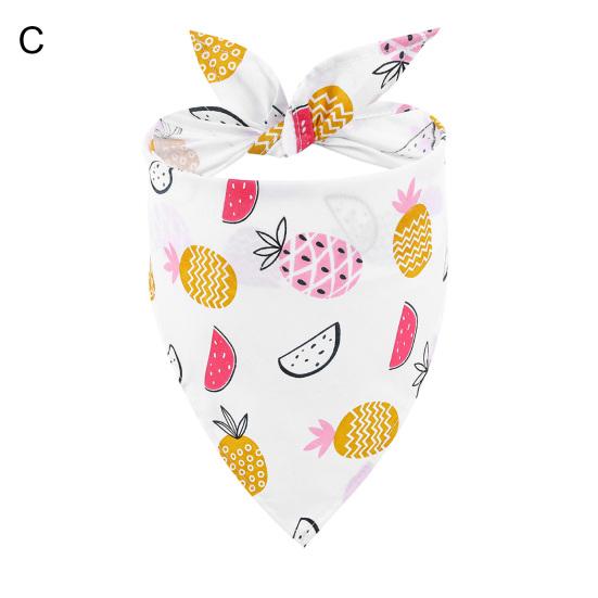 Pet Saliva Towel Fruit Print Adjustable Triangle Scarf Cat Dog Bandanas