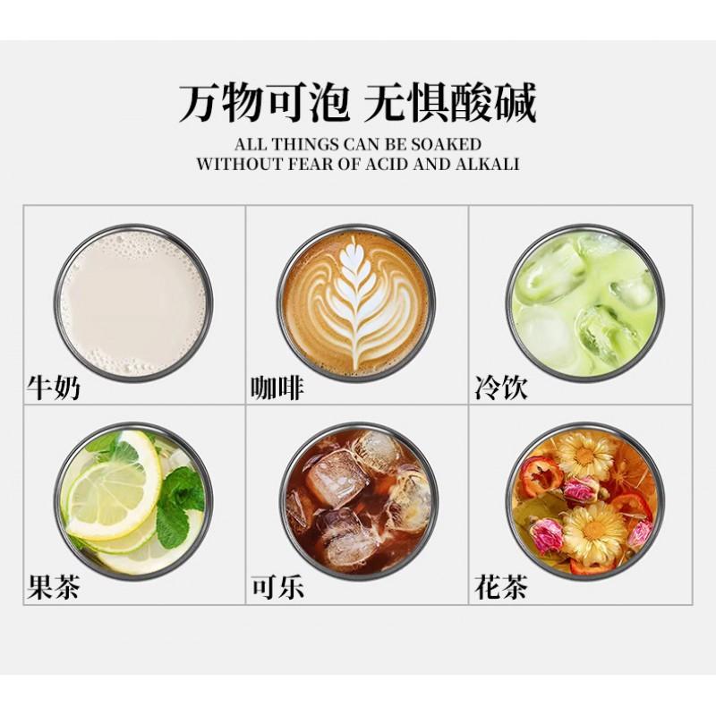 Pure Titanium Vacuum Insulated Travel Coffee Cup 350ml With Straw Lid Modern Minimalist Double Wall Thermal Mug Office Car