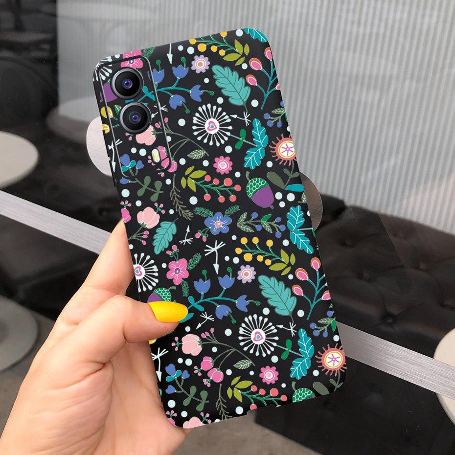 For Vivo Y53S 5G Case Vivo Y72 5G V2041 Phone Cover Silicone Cactus Soft Funda For Vivo Y52 Y 53s Y72 5G Sunflower TPU Bumper